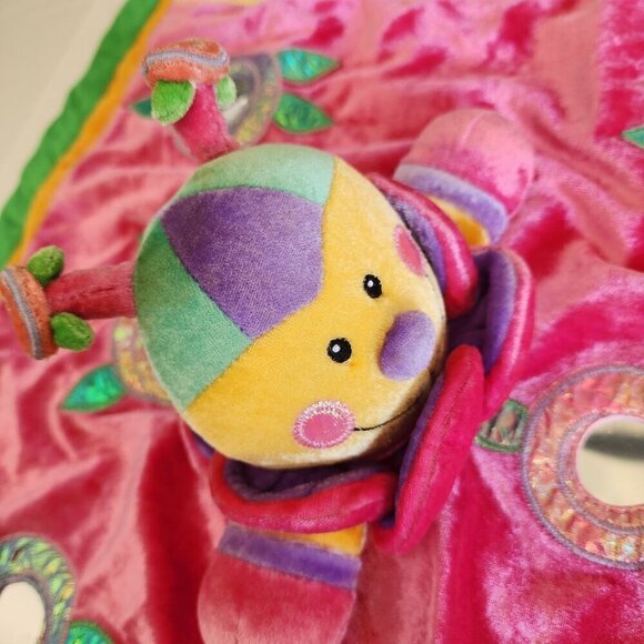 Gund Blush sensory plush lovey security blanket 58308 mirror rattle - Picture 2 of 7